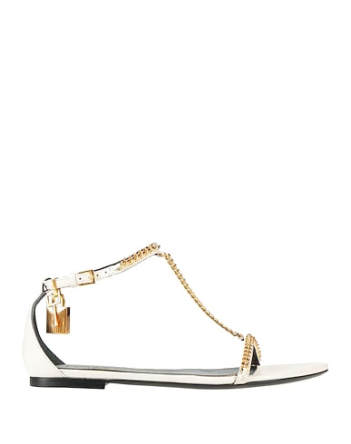 TOM FORD Sandals Ivory Goat skin, Zamak