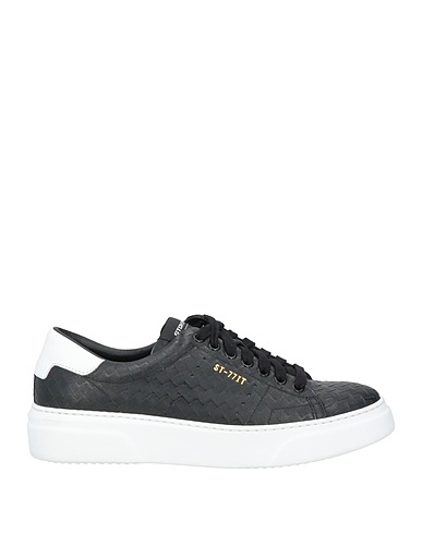 STOKTON Sneakers Black Leather, Calfskin