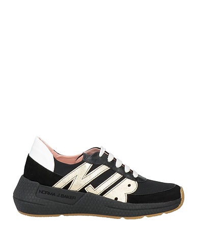 NORMA J.BAKER Sneakers Black Leather, Textile fibres