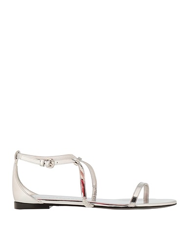 MCQUEEN Sandals Silver Leather