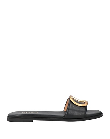 TWINSET Sandals Black Leather