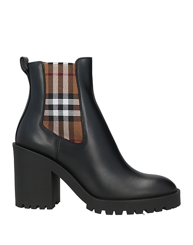 BURBERRY ショートブーツ ブラック 革（なめし加工） / 指定外繊維（その他伸縮性繊維）