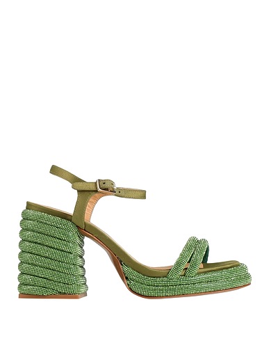 CASTAÑER Sandals Green Textile fibers