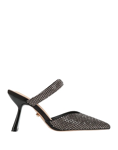 TWENTY FOUR HAITCH Mules and clogs Black Textile fibers