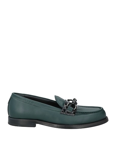 MICH SIMON Loafers Dark green Calfskin