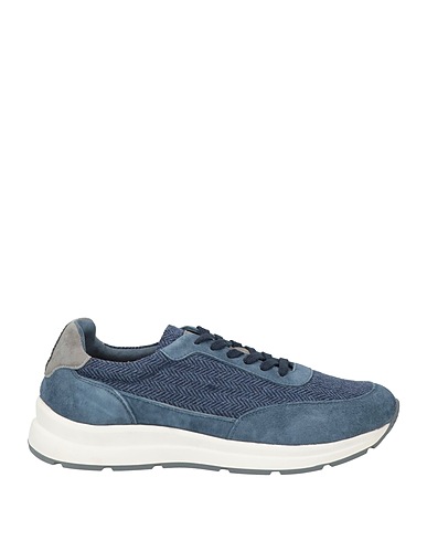 ANDREA VENTURA FIRENZE Sneakers Slate blue Leather, Textile fibers