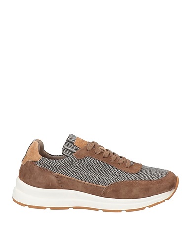 ANDREA VENTURA FIRENZE Sneakers Brown Leather, Textile fibres