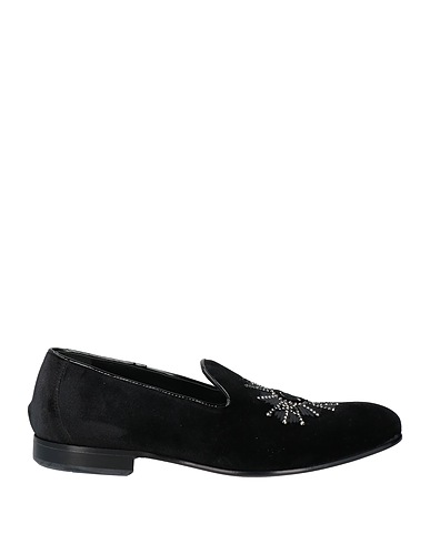 MICH SIMON Loafers Black Textile fibres, Leather