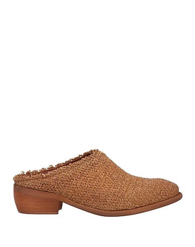 ZOE Mules and clogs Camel Natural raffia