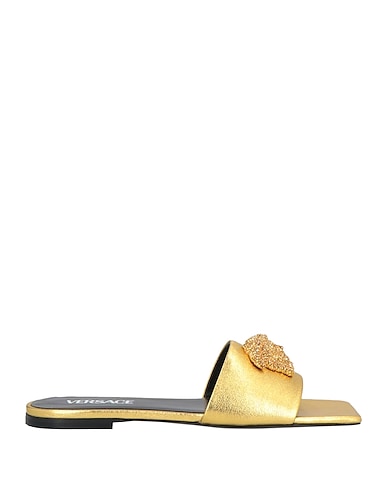 VERSACE Sandals Gold Leather