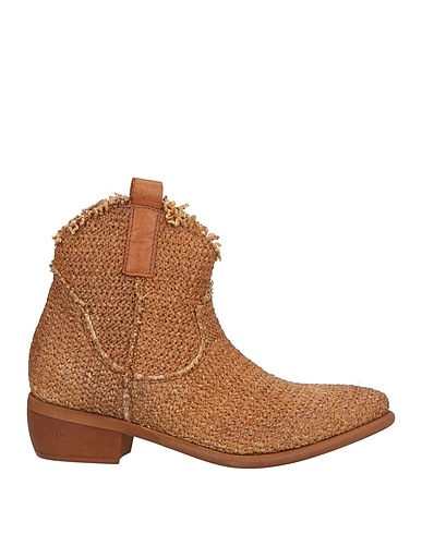 ZOE Ankle boot Camel Leather, Textile fibers