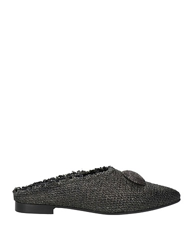 ZOE Mules and clogs Black Leather, Textile fibers