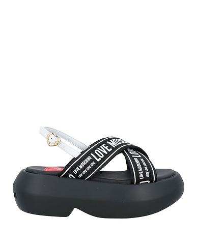 LOVE MOSCHINO Πέδιλο Μαύρο Ίνες υφασμάτων, Δέρμα