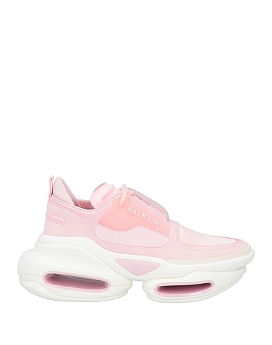BALMAIN Sneakers Pink Leather, Textile fibers, Rubber