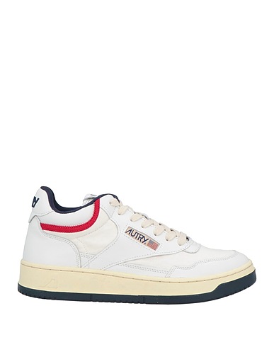 AUTRY Sneakers White Leather, Textile fibers