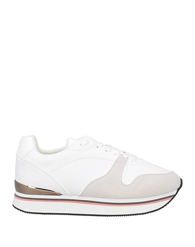 EMPORIO ARMANI Sneakers White Leather, Textile fibres
