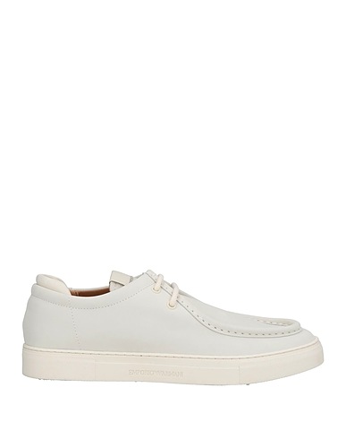 EMPORIO ARMANI Stringate Grigio chiaro 100% Pelo di vitello