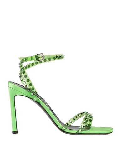 SERGIO ROSSI Sandals Emerald green PVC - Polyvinyl chloride, Textile fibres