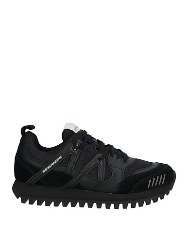 EMPORIO ARMANI Sneakers Nero 100% Poliammide, Pelle di bovino