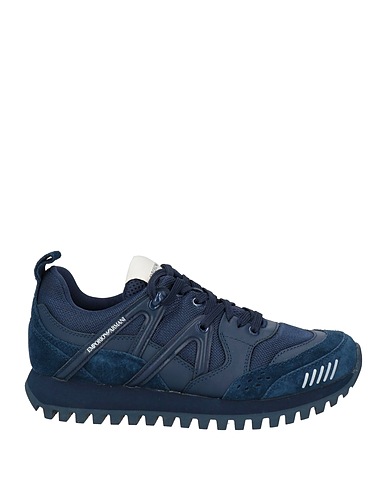 EMPORIO ARMANI Sneakers Blu navy 100% Poliammide, Pelle di bovino