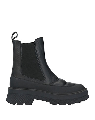 BOSS HUGO BOSS Ankle boot Black Leather, Textile fibres