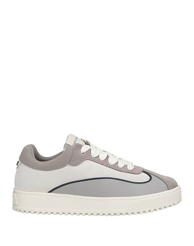 EMPORIO ARMANI Sneakers Grey Leather, Textile fibres, Other Fibres