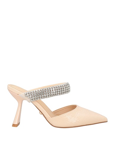 TWENTY FOUR HAITCH Mule e zoccoli Avorio Fibre tessili