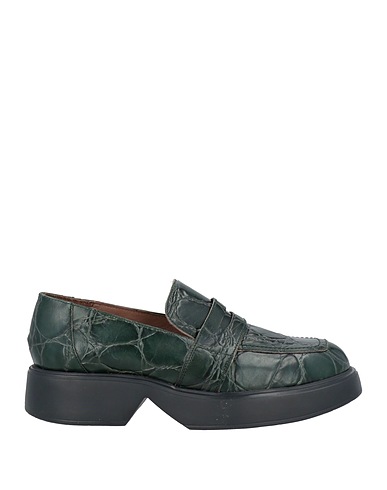 WONDERS Loafers Dark green Leather