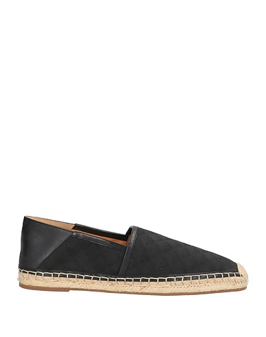 EMPORIO ARMANI Espadrilles Black Leather, Textile fibres