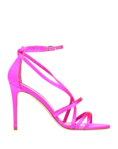 LELLA BALDI Sandals Fuchsia Textile fibers, Leather