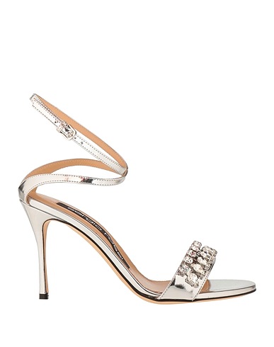 SERGIO ROSSI Sandals Silver Leather
