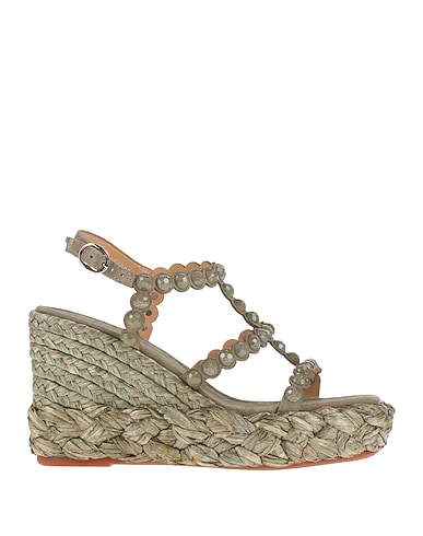 ALMA EN PENA. Espadrilles Military green Leather