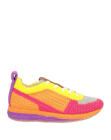 CHLOÉ Sneakers Orange Cuir, Fibres textiles