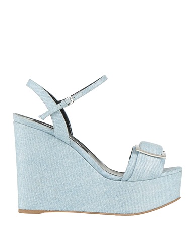 SERGIO ROSSI Sandals Sky blue Textile fibers