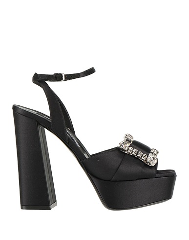SERGIO ROSSI Sandals Black Textile fibers