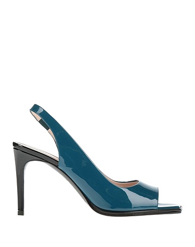 POLLINI Sandals Deep teal Leather