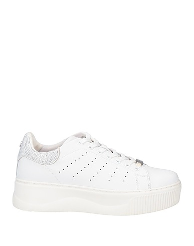 CULT Sneakers White Leather, Textile fibers