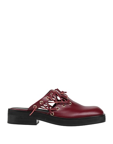 JW ANDERSON Mules and clogs Burgundy Calfskin