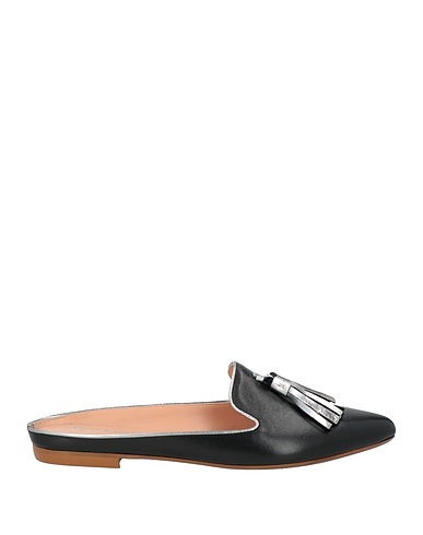 POLLINI ミュール＆サボサンダル ブラック 革（なめし加工）