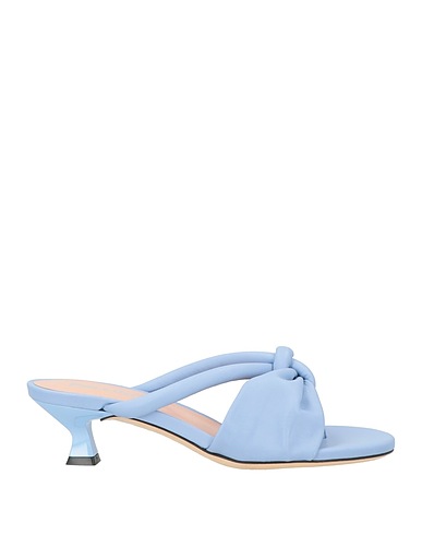 POLLINI Flip flops Sky blue Leather