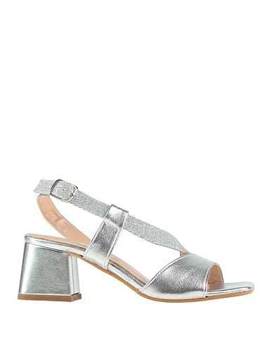 CINZIA SOFT Sandals Silver Textile fibres