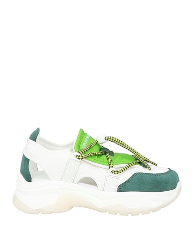 EMPORIO ARMANI Sneakers Green Leather, Textile fibres