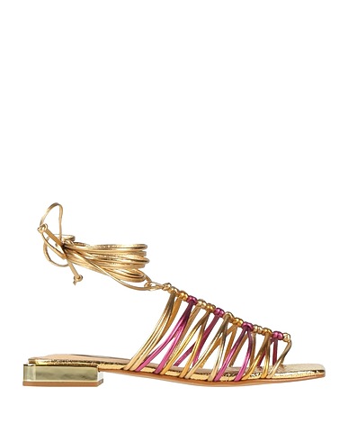 WERNER Sandalen Gold Gewebefasern