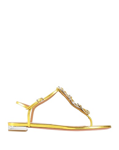 AQUAZZURA Flip flops Yellow Leather