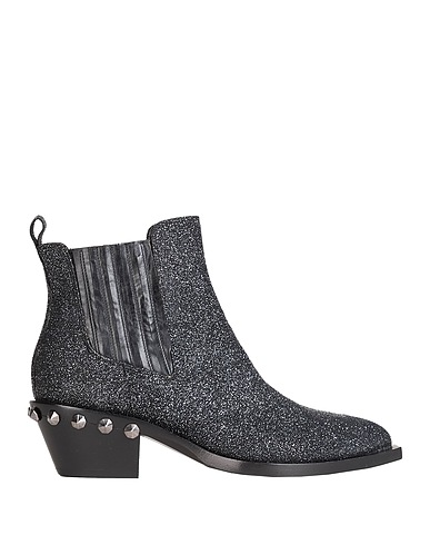 EDDY DANIELE Ankle boot Black Leather, Swarovski® Crystal