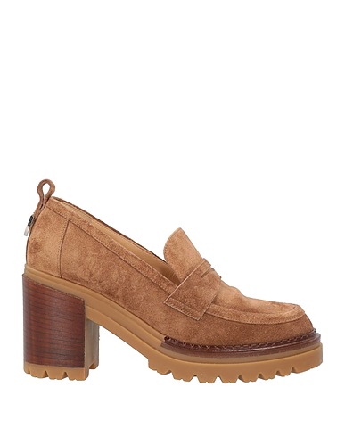 SERGIO ROSSI Loafers Camel Leather
