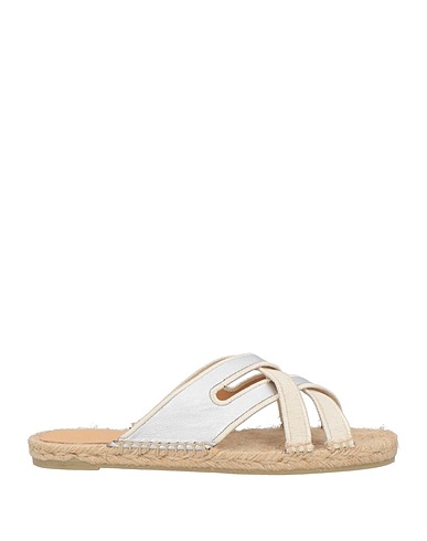 CASTAÑER Espadrilles Ivory Leather, Textile fibres