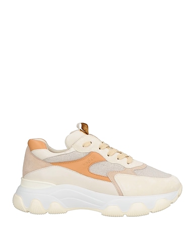 HOGAN Sneakers Ivory Leather, Textile fibres