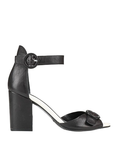 ELVIO ZANON Sandals Black Leather