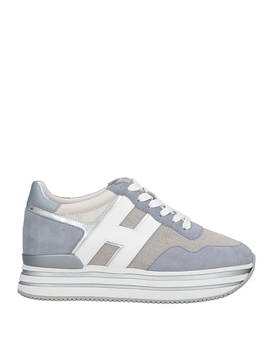 HOGAN Sneakers Blaugrau Leder, Gewebefasern